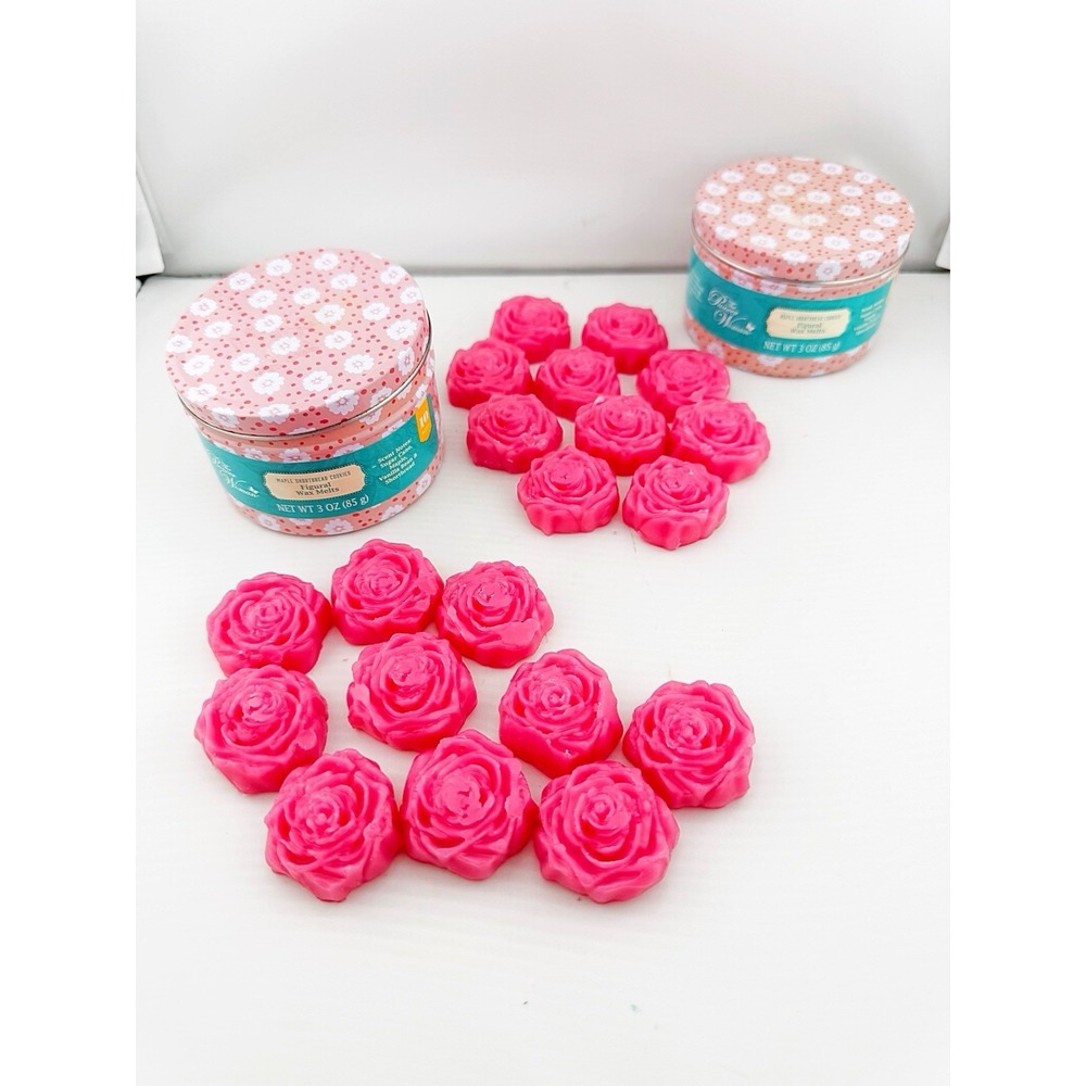Pioneer Woman 2 Daisy Ditsy Maple Shortbread Cookies Figural Roses Wax Melts.